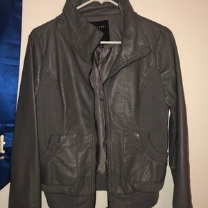 Faux leather gray jacket